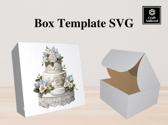 Anniversary Cake Gift Box Template SVG