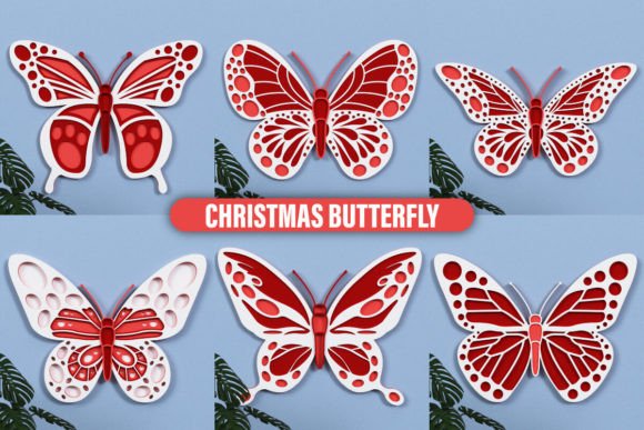Christmas Butterfly Home Decor Craft: A Versatile Digital Design for Creative Projects