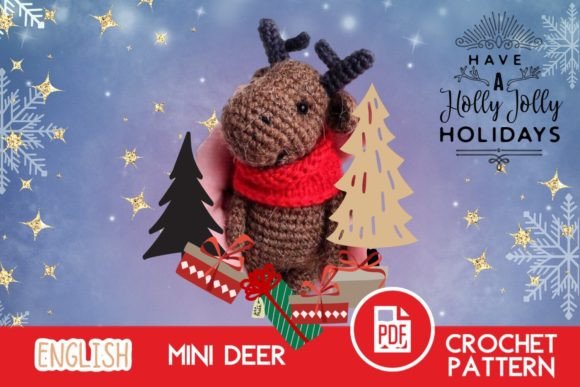 Crochet Mini Deer Toy PDF Christmas