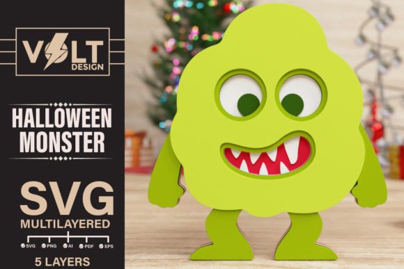 Cute Halloween Monster 3D SVG Papercut: A Versatile Digital Asset for Creative Projects