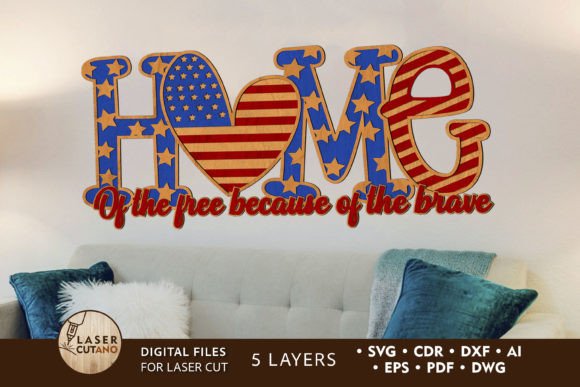 Independence Day Wall Art and Laser Cut Files for Patriotic Decor