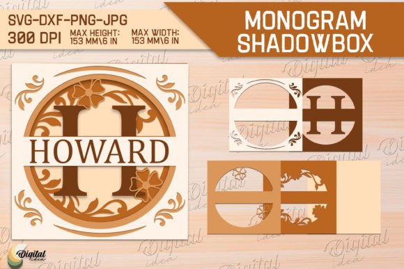 Shadow Box Alphabet Paper Cut Letter H