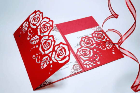 Wedding Roses Tri Fold Pocket Card